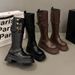Women's Shoes Two-Way Thick-Soled Riding Women 2025 Autumn Winter New Brown Over-the-Knee Long Boots Chunky Heel_vogvips.com
