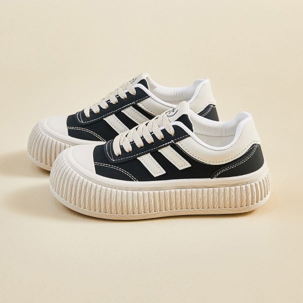 canvas Shoes Female Students Platform Heightening Shoes Board Shoes Breathable Casual Street Shoes_vogvips.com