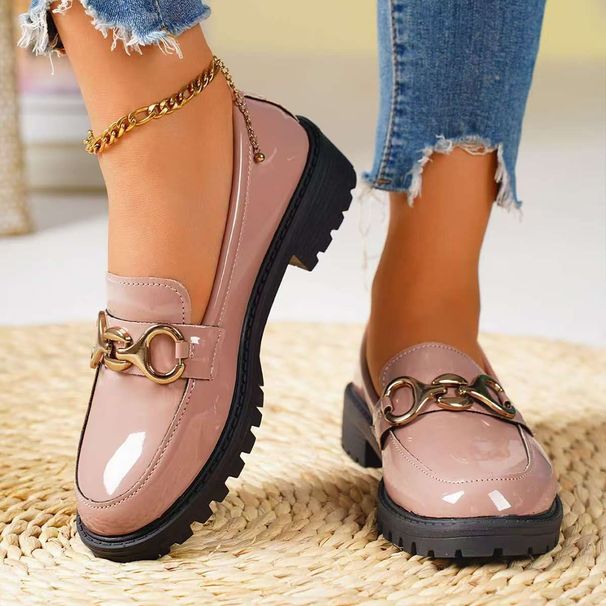Women’s Shoes Spring New Loafers Women's Retro Style Slip On Jk Student Thick Soled Small Leather Shoes Women's Shoes Thick Heels_vogvips.com