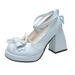 Spring And Autumn Platform Korean Soft Girl Sweet Lolita Jk Single Shoes Bow High Heel Mary Jane Shoes Women_vogvips.com