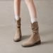 British Style Pleated Pointed Thick-Soled Slouch For Women 2025 New Melad Western Cowboy Mid-Calf Boots_vogvips.com