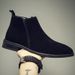 Men's Shoes Fleece Short Boots Leather Martin Boots Men's Medium Top Leather Shoes Men's Chelsea Boots Men's Boots Tide_vogvips.com