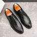 New Black And White Color-block Carved Brick Men's Shoes For Men's Business Leather British Derby Shoes Pointed Toe Banquet Wedding Leather Shoes_vogvips.com