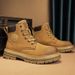 European Warm Series Autumn Winter Classic Thick Sole Height Increasing Casual Genuine Leather Martin Men's Couple Yellow Women's Boots_vogvips.com