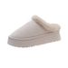 New Furry Slippers Women, Snow Shoes, Indoor And Outdoor Wear, Thick Sole, Home Warmth, Maternity Cotton Slippers, Hot_vogvips.com
