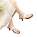 Popular European And American Style Silver French Metal Thong High-heeled Sandals With Thin Heels, Comfortable For_vogvips.com