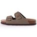 Comwarm Men's Cork Footbed Arch Support Summer Outdoor Sandals With Adjustable Buckle Leisure Men Leather Slides_vogvips.com