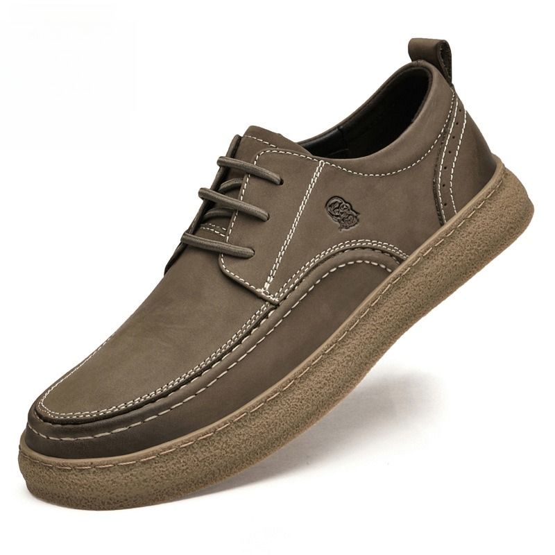 Men's First-layer Cowhide Casual Board Shoes, One-pedal Large-size Sports Shoes, Men's Shoes, Casual Leather Shoes_vogvips.com