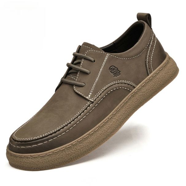 Men's First-layer Cowhide Casual Board Shoes, One-pedal Large-size Sports Shoes, Men's Shoes, Casual Leather Shoes_vogvips.com