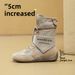 Women Boxing Boots Canvas Martin For Women, Summer New Outdoor Hiking Shoes, Height-Increasing Short Boots, Wasteland Style, Spring And_vogvips.com