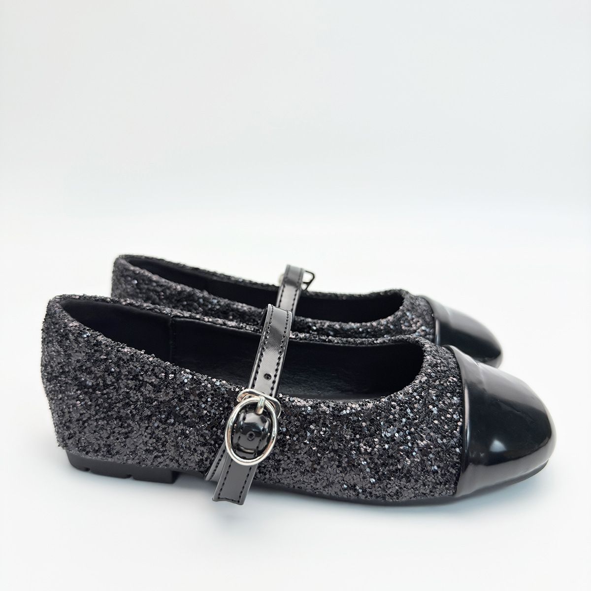 Girls' Flats Round Toe Shallow Mouth Girls Flat Shoes Sweet New Sequined Rhinestone Silver Girls Mary Jane Shoes_vogvips.com