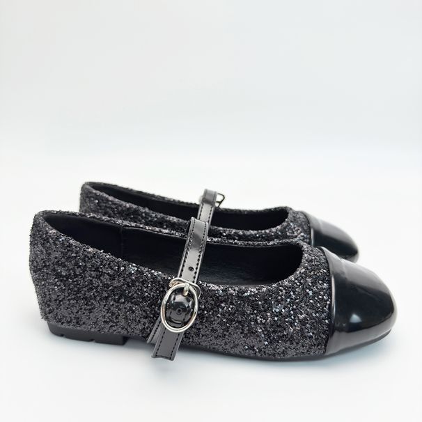 Girls' Flats Round Toe Shallow Mouth Girls Flat Shoes Sweet New Sequined Rhinestone Silver Girls Mary Jane Shoes_vogvips.com