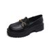Platform Loafers Women's New Small Height Increase Retro British Style Small Leather Shoes_vogvips.com