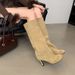 Suede High Women Over-the-Knee Thin Heel Pointed Toe Slouch Slimming Versatile Long Boots_vogvips.com