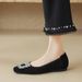 Cameldo 2025 New Soft - Soled And Soft - Vamp Cashmere Leather Low - Cut Single Shoes For Women. These Black, Flat - Heeled Commuting Shoes_vogvips.com