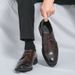 New Men's Brown Business Casual Derby Shoes British Style Lace-up Versatile Brock Men's Shoes Black Suit Banquet Dress Groom Wedding Shoes_vogvips.com