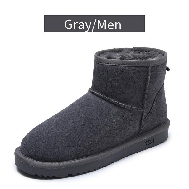 Men's Genuine Leather Winter Snow Boots With Fleece Lining, Non-Slip Rubber Sole For Outdoor & Cold Weather_vogvips.com