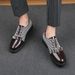 Men's Fashion Bow Dress Formal Derby Shoes Black Business High-end Trendy Men's Shoes Oxford Shoes British Round Toe Wedding New Shoes_vogvips.com