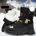 2025 Outdoor Winter Black Comfortable Snow Boots, ,Men's Camouflage Printed Winter Mid-top Fleece Thickened Cotton Shoes, Anti-slip Boots_vogvips.com