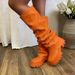 2026 Women's Metal Platform Boots Round Toe Thick Sole Knee High Boots Motorcycle Nightclub Cosplay Halloween Decorative Shoes For Women_vogvips.com