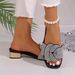 Large Size Women's Comfortable Casual Fashion Diamond Slip-On Sandals For Outdoor Wear_vogvips.com