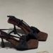 French-style Retro Leopard Print One-strap Sandals Women, Summer Outdoor Wear, Square Toe, Bowknot, Stiletto High-heeled_vogvips.com