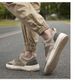 shallow Pigskin + Mesh Casual Men's Board Shoes Ront Lace-up Breathable Lat Heel Board Shoes Men's Shoes_vogvips.com
