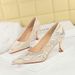 1818-50 Gentle Intellectual Lace Korean Edition Single Shoes With Irregular Pointes And Fine Heels For Professional_vogvips.com