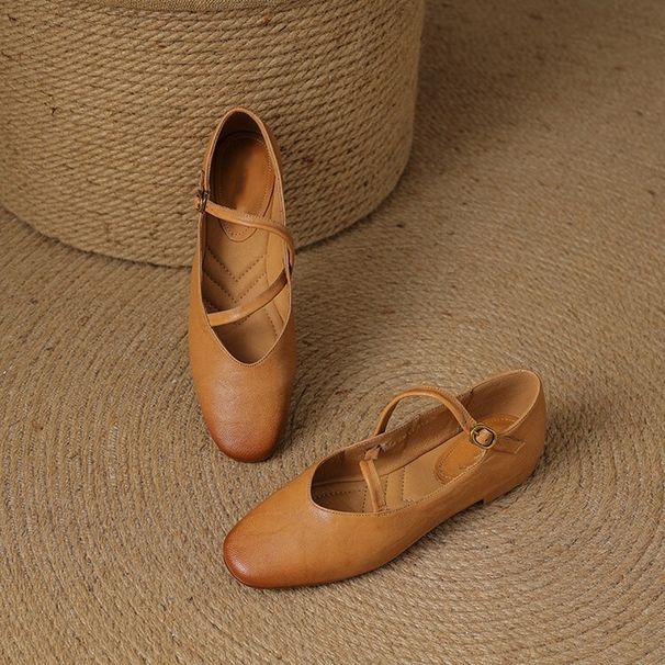 French Retro Mary Jane For Women Spring And Autumn Soft Sole Granny Comfortable Versatile Flat Shoes_vogvips.com