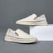Euro Step 2025 Summer Casual Top Layer Cowhide Massage Shoes Handmade Genuine Leather Loafers Men's Slip-On Comfortable_vogvips.com