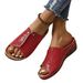 Women's New Plus Size With Thick Sole, Fish Mouth, Car Stitching, Crocodile Pattern PU Women's Slippers_vogvips.com
