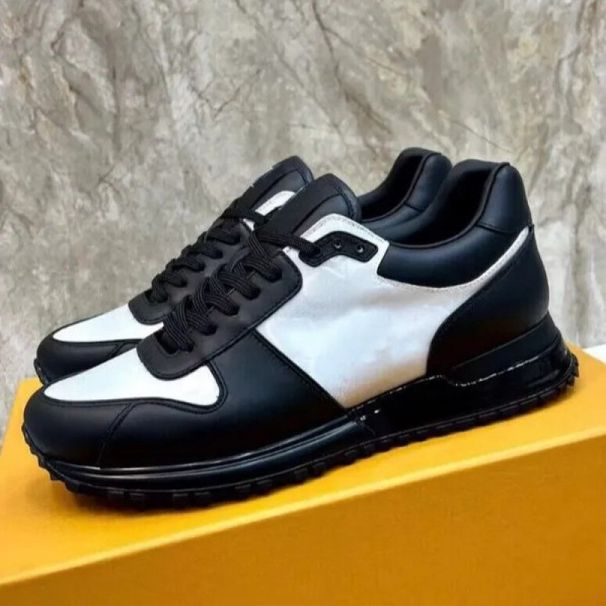 () Color Blocking Sports Shoes For Men, Made Of Genuine Leather, Breathable Mesh, Flat Bottomed Sponge Shoes, Small_vogvips.com