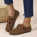 Retro Flat Shoes for Women Lace up Beaded Slip-On Comfortable plus Size Autumn New_vogvips.com