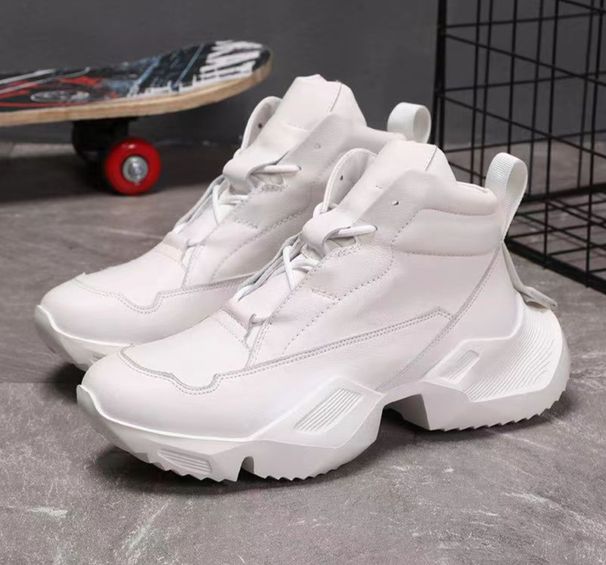 Fashion Brand High Top Shoes Men's Shoes Summer Trendy All Match Genuine Leather Thick Sole Heightening Casual Fashion Shoes_vogvips.com