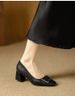 NEW French Square Head Thick Heel High-heeled Shoes Burst Style Is Light And Easy To Wear Daily Commuting Feet Shallow Mouth Single Shoes_vogvips.com