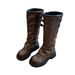 2024 Briish Syle Ruched Slouch Auumn Women's Thick Sole Slip-On Chunky Heel Over-he-Knee Long Boos Trendy Hollow_vogvips.com