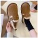 Foreign Trade Plus Cross-Border Fleece-Lined Snow Boots For Women, Slip-On Thick-Soled One-Strap Cotton Shoes, Flat_vogvips.com
