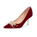 Women's Shoes Elegant Red Pointed-Toe High Heels For Women - Stylish Stiletto Pumps With Soft Suede Upper And Comfortable Rubber Sole_vogvips.com