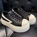 Original Cross Flower High Version S Dark Night Meteor Leather Sneakers Black And White Contrast Casual Board Shoes 25_vogvips.com
