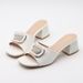 Heel Sandals Summer New Open Toe Fashion One Strap Large Size High Heels Sexy Versatile Rhinestone Black Sandals Women Sandals_vogvips.com