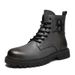 European Warm Series Plus Size Martin Men's Autumn Winter Genuine Leather Short Fleece Lined Warm Cotton Zipper Motorcycle Boots_vogvips.com