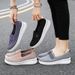 2025 New Women's Shoes: Versatile Flyknit Shoes, Casual And Comfortable Mom Shoes, Breathable Fashionable Slip-On Sneakers_vogvips.com