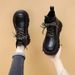 Soft Leather Thick-Soled Martin For Women 2023 Autumn British Style Height-Increasing Ankle Black Short Boots Non-Slip_vogvips.com