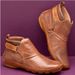 Autumn Winter New Round Toe Casual Women's Leather Slip-On Flat Lightweight Solid Color Plus Size Martin Boots For Women_vogvips.com