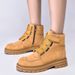 Martin Boots Velvet Medium Tube Short Boots Retro Rhubarb Tooling Boots_vogvips.com
