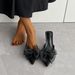 Bowknot Closed-Toe Mules For Women 2025 Spring/Summer New European And American Sexy Stiletto Heel Plus Size_vogvips.com