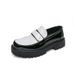 TerraStride Casual Black Patent Leather British Style Slip-On Round Toe Loafers Thick Sole Single Shoes_vogvips.com