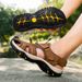 Summer Men's Breathable Mesh Upper Casual Outdoor Leather For Men Beach Sandals Roman Mens Shoes_vogvips.com