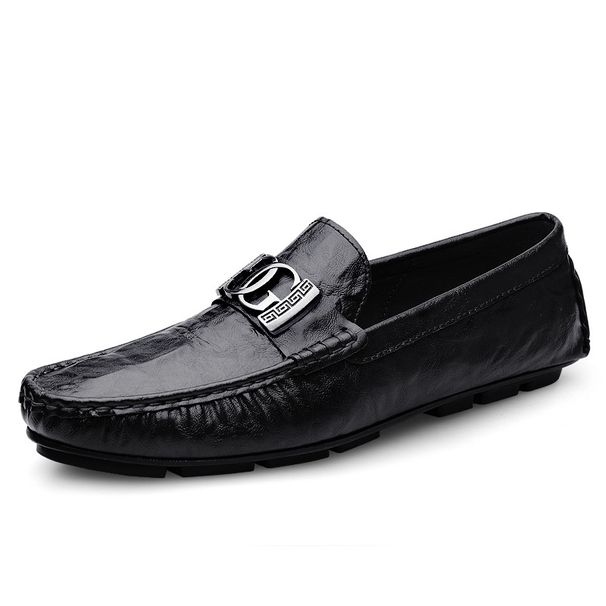 Doudou Men's Shoes Style Men's Casual Leather Shoes Lazy Soft Sole Driving Love_vogvips.com