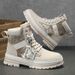European Warm Series Martin For Men 2025 New Autumn Height-Increasing Thick-Soled Work Boots Versatile Casual Straw Sole Men's Shoes Low Heel_vogvips.com